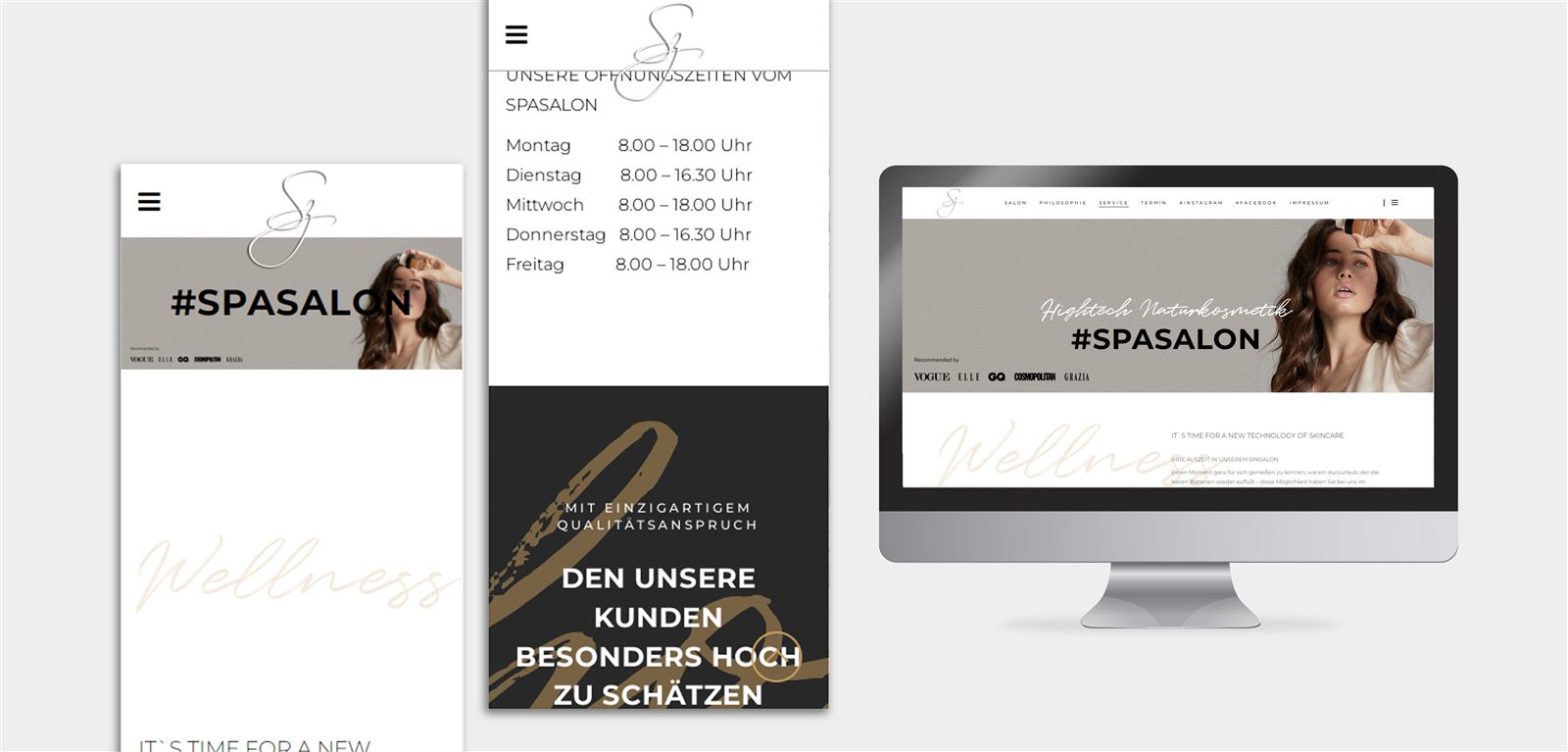 Responsive Webdesign SPA SALON by Schneidezimmer, gestaltet von ziiiegler DESIGN