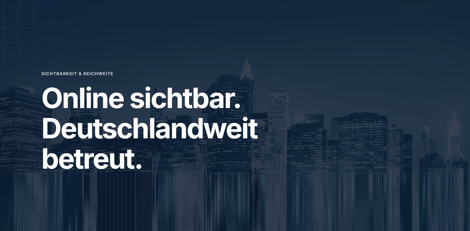 Website yourfreelancer.de, aktuelle Ansicht "Online sichtbar. Deutschlandweit betreut."
